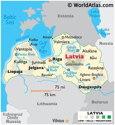 latvia on a map.